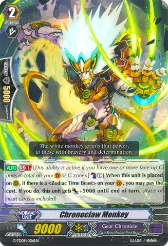Image for Chronoclaw Monkey (G-TD09: True Zodiac Time Beasts) (G-TD09/006EN) - Cardfight Vanguard