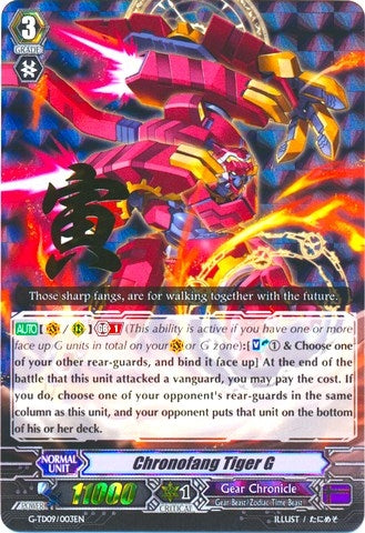 Image for Chronofang Tiger G (RRR Foil) (G-TD09: True Zodiac Time Beasts) (G-TD09/003EN) - Cardfight Vanguard