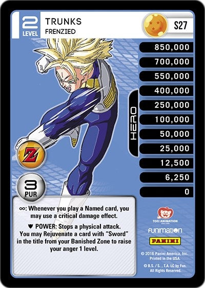 Image for Trunks - Frenzied (Rainbow Parallel Foil) (Panini: Awakening) (S27) - Dragon Ball Z TCG