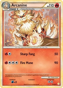 Image for Arcanine - 1/123 (HeartGold & SoulSilver) (Deck Exclusives) (001/123) - Pokemon