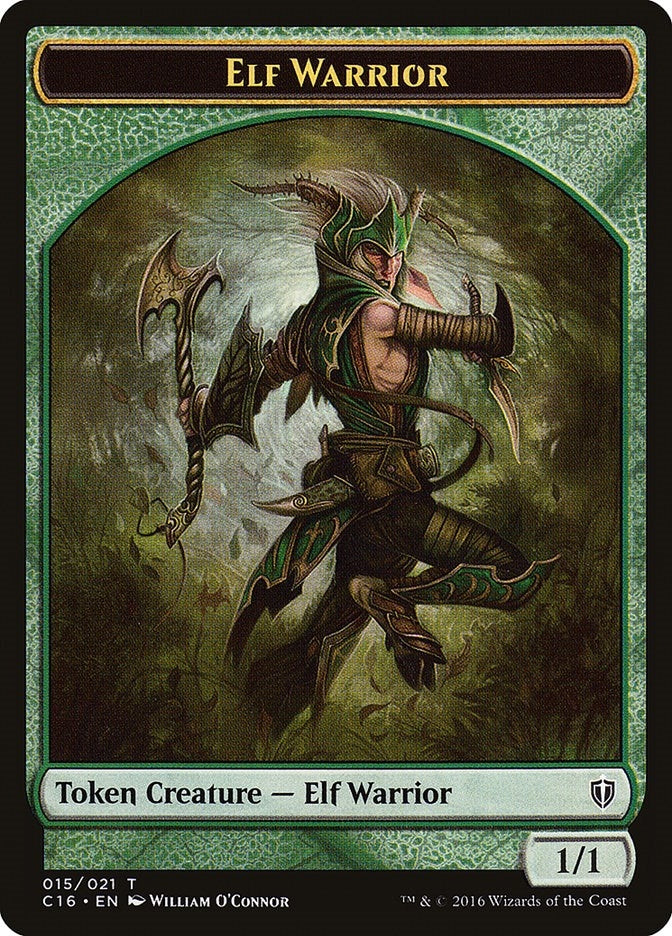 Image for Elf Warrior // Zombie Double-Sided Token (Commander 2016) (15 // 11) - Magic: The Gathering