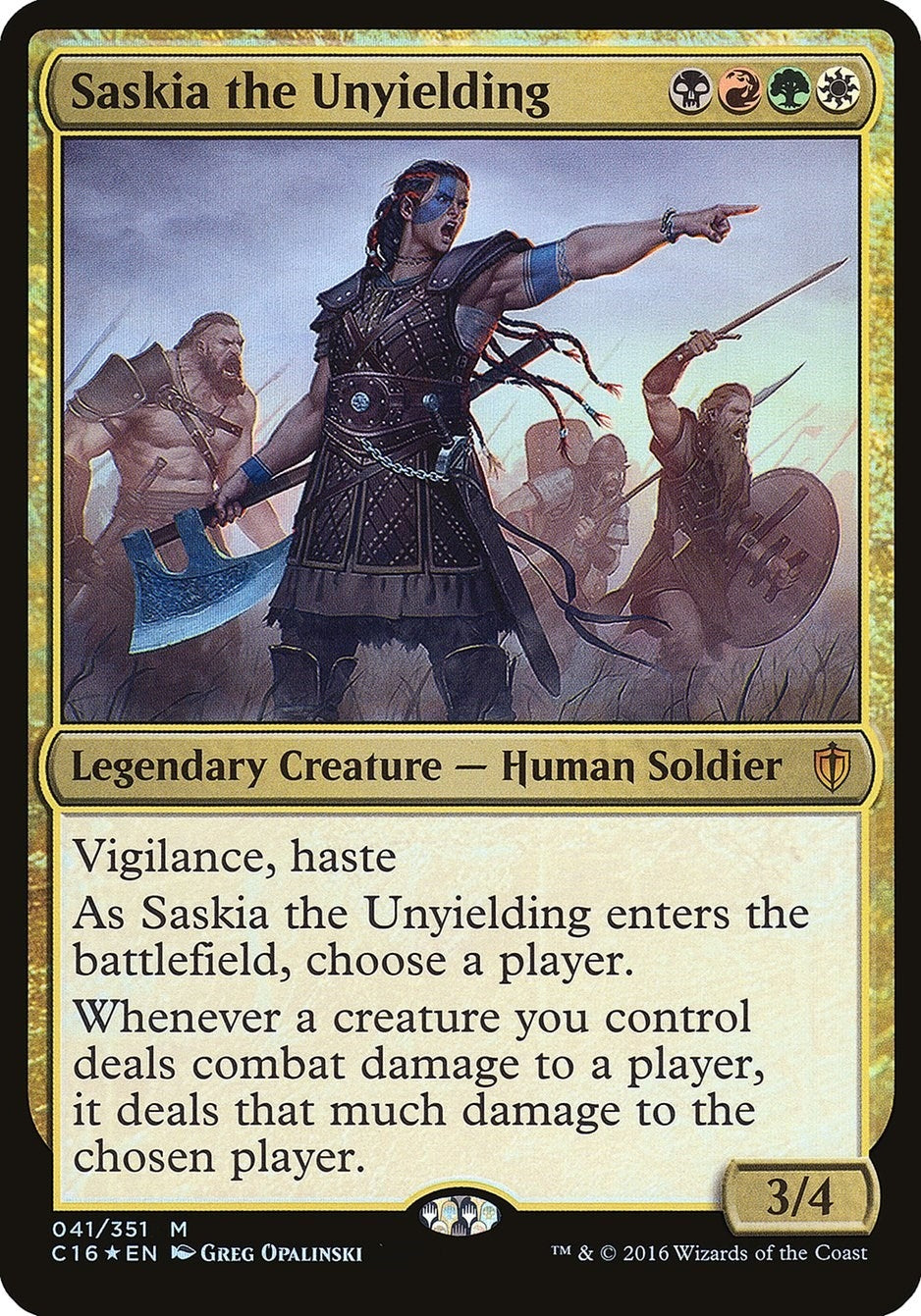 Image for Saskia the Unyielding (Commander 2016) (Oversize Cards) (41) - Magic: The Gathering