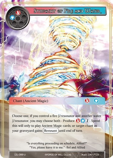 Image for Sympathy of Fire and Water (Legacy Lost) (LEL-089) - Force of Will