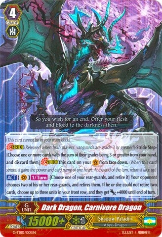 Image for Dark Dragon, Carnivore Dragon (RRR Foil) (G-TD10: Ritual of Dragon Sorcery) (G-TD10/001EN) - Cardfight Vanguard