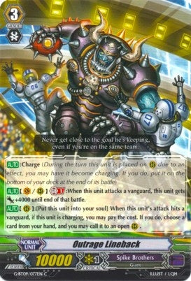 Image for Outrage Lineback (G-BT09: Divine Dragon Caper) (G-BT09/077EN) - Cardfight Vanguard