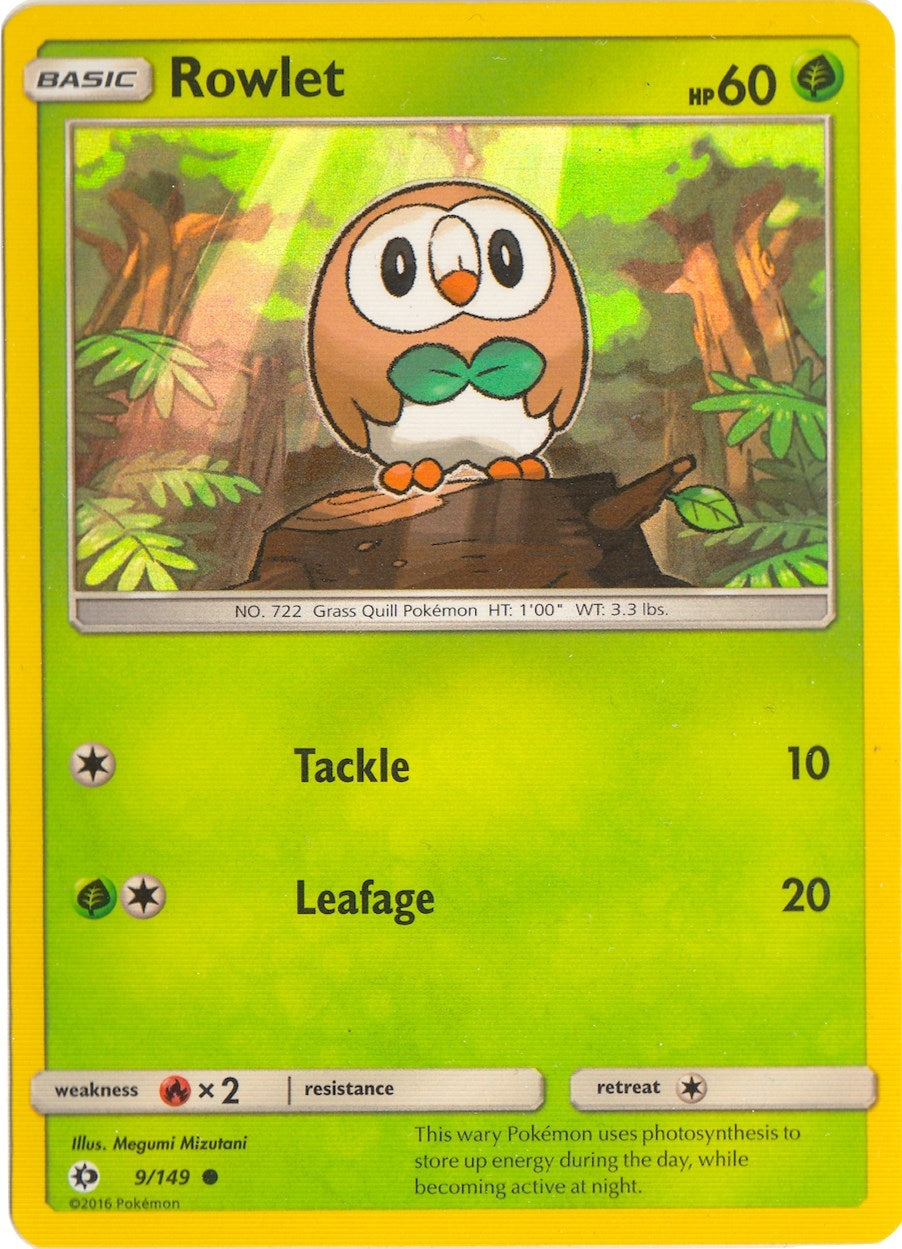 Image for Rowlet - 9/149 (Water Web Holo) (Miscellaneous Cards & Products) (009/149) - Pokemon