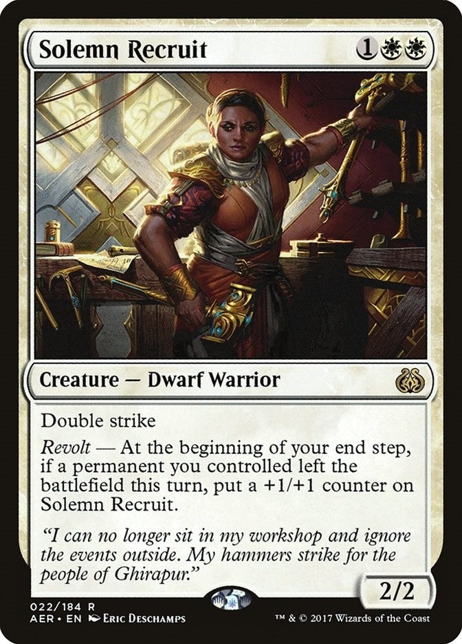 Image for Solemn Recruit (Aether Revolt) (22) - Magic: The Gathering