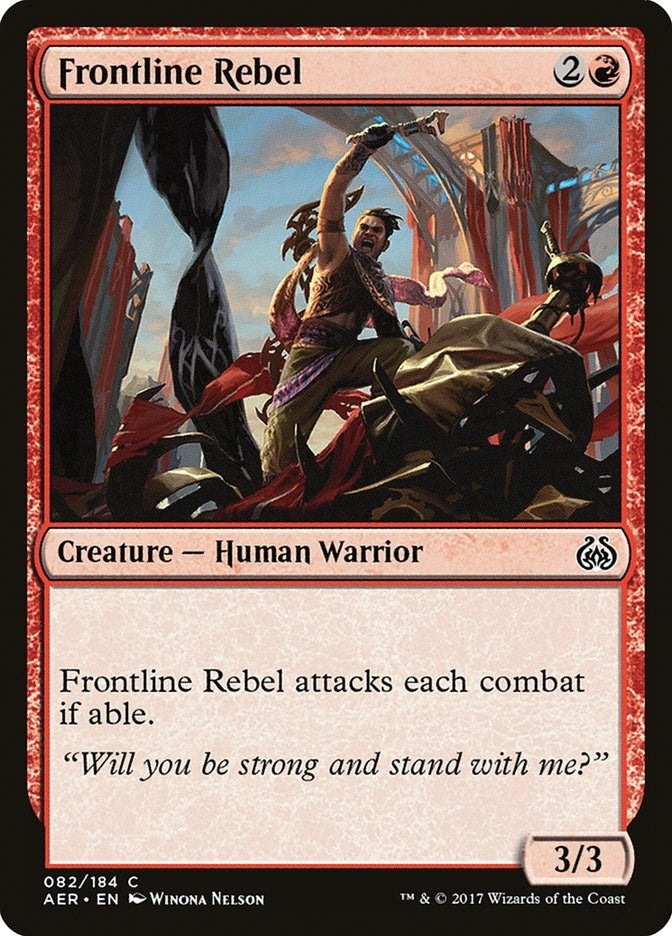 Image for Frontline Rebel (Aether Revolt) (82) - Magic: The Gathering