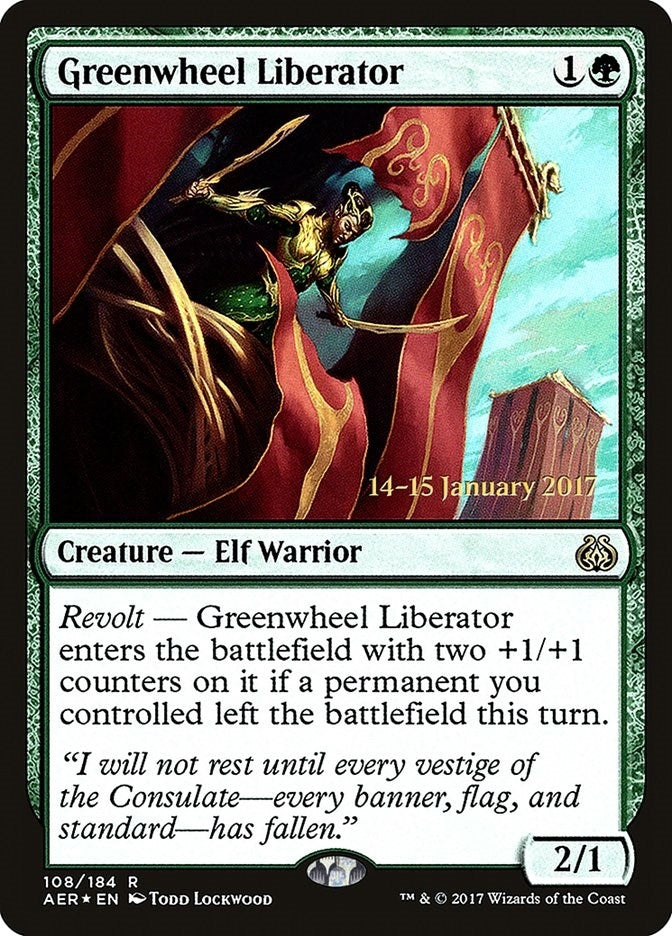 Image for Greenwheel Liberator (Prerelease Cards) (108) - Magic: The Gathering
