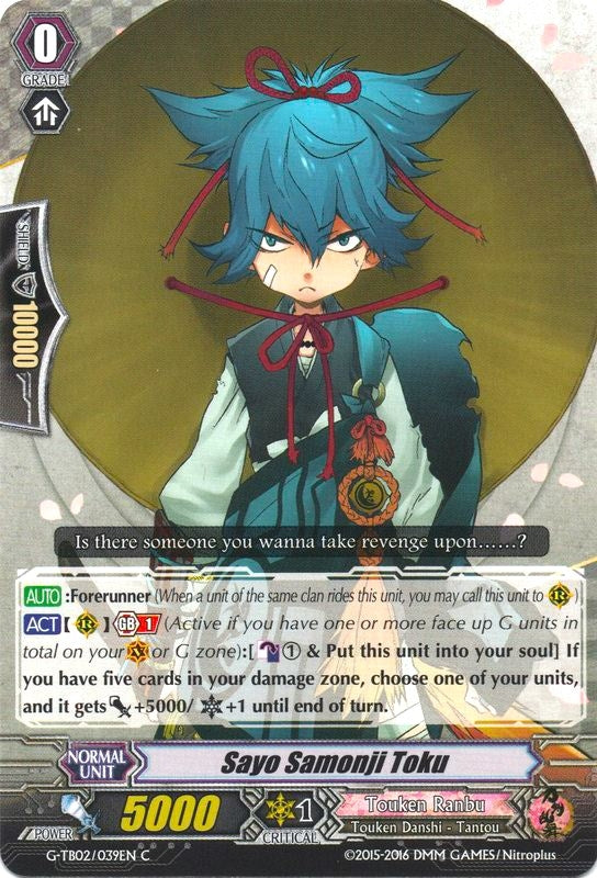 Image for Sayo Samonji Toku (G-TB02: Touken Ranbu (ONLINE)) (G-TB02/039EN) - Cardfight Vanguard