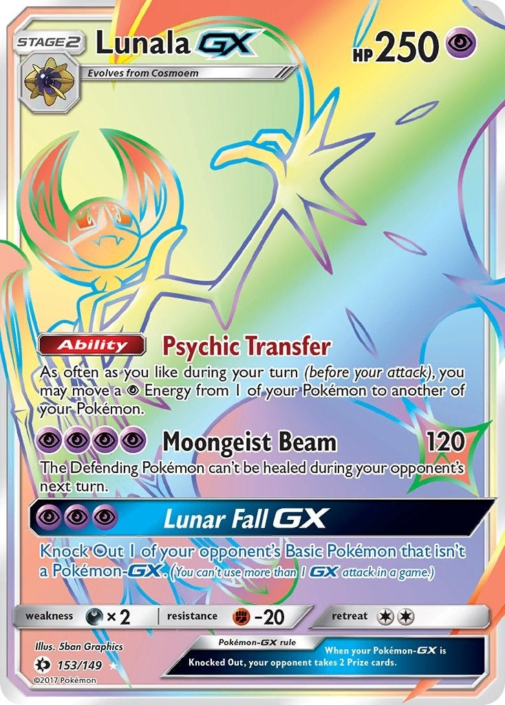 Image for Lunala GX (Secret) (SM Base Set) (153/149) - Pokemon