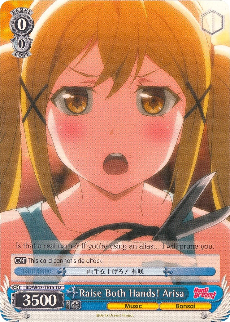 Image for Raise Both Hands! Arisa (BanG Dream!) (BD/W47-TE15 TD) - Weiss Schwarz
