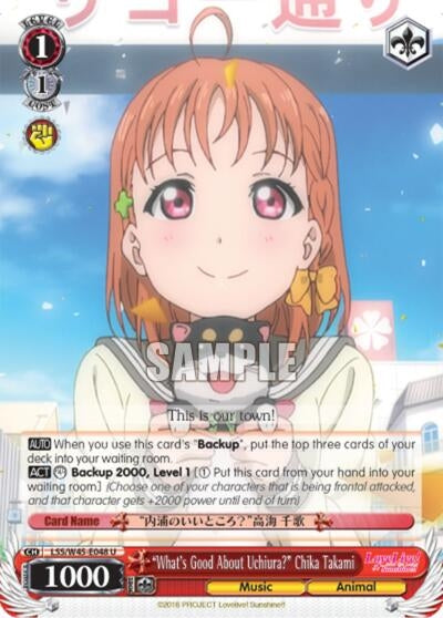 Image for "What's Good About Uchiura" Chika Takami (Love Live! Sunshine!!) (LSS/W45-E048 U) - Weiss Schwarz