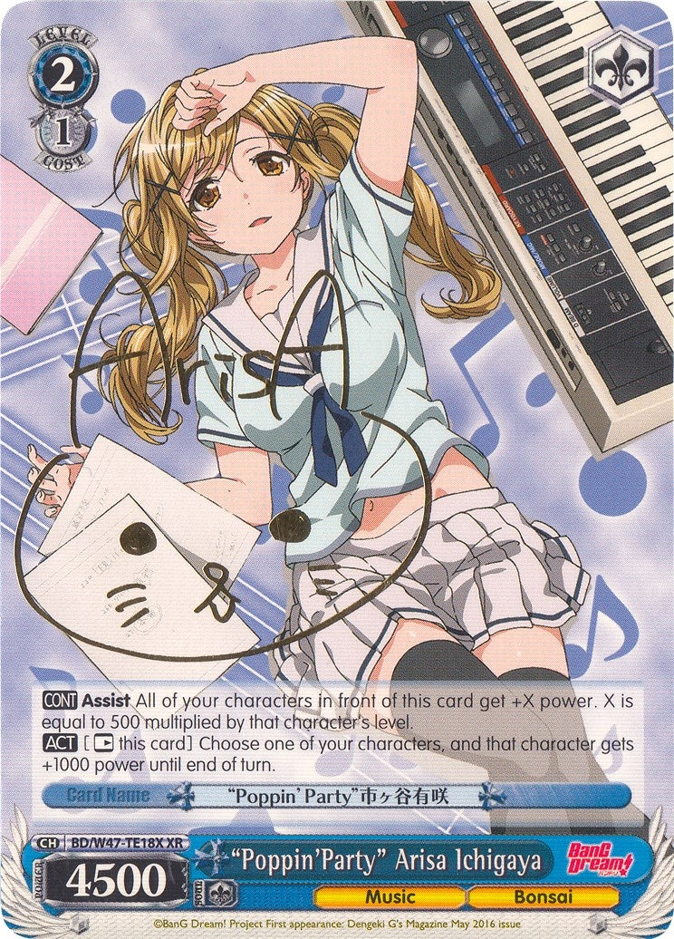 Image for "Poppin'Party" Arisa Ichigaya (XR) (BanG Dream!) (BD/W47-TE18X XR) - Weiss Schwarz