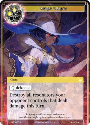 Image for Zero's Wrath (Return of the Dragon Emperor) (RDE-008) - Force of Will