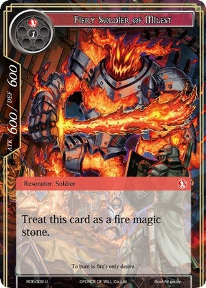 Image for Fiery Soldier of Milest (Return of the Dragon Emperor) (RDE-009) - Force of Will