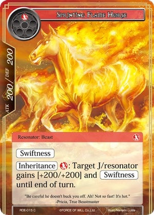 Image for Sprinting Flame Horse (Return of the Dragon Emperor) (RDE-015) - Force of Will