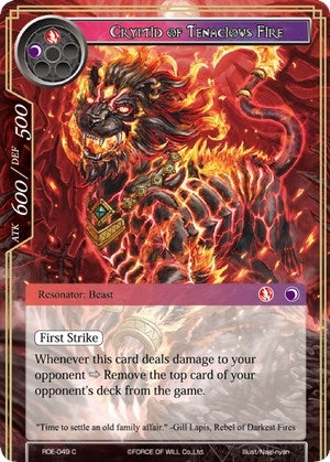 Image for Cryptid of Tenacious Fire (Return of the Dragon Emperor) (RDE-049) - Force of Will