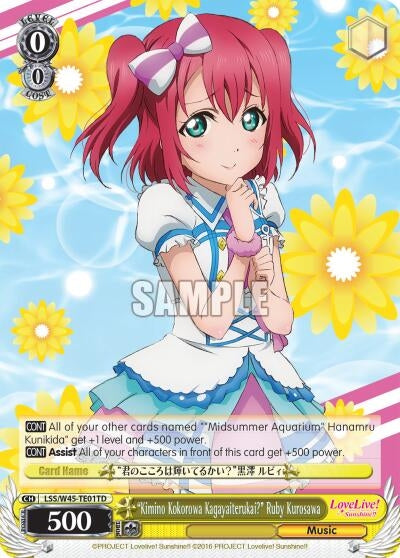 Image for "Kimino Kokorowa Kagayaiterukai?" Ruby Kurosawa (Love Live! Sunshine!!) (LSS/W45-TE01 TD) - Weiss Schwarz