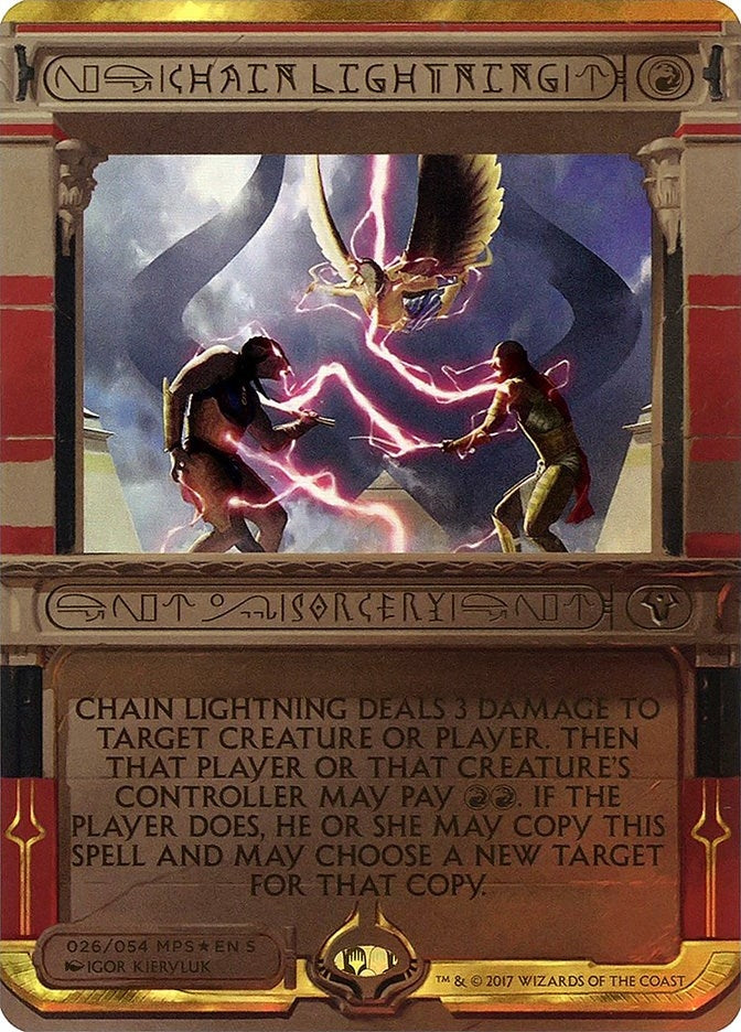 Image for Chain Lightning (Masterpiece Series: Amonkhet Invocations) (26) - Magic: The Gathering