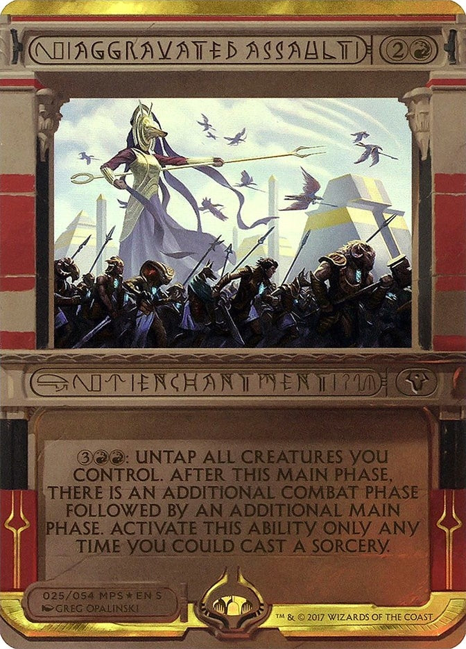 Image for Aggravated Assault (Masterpiece Series: Amonkhet Invocations) (25) - Magic: The Gathering