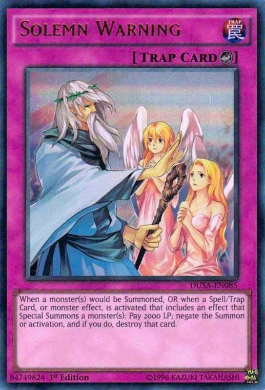 Image for Solemn Warning (Duelist Saga) (DUSA-EN085) - YuGiOh