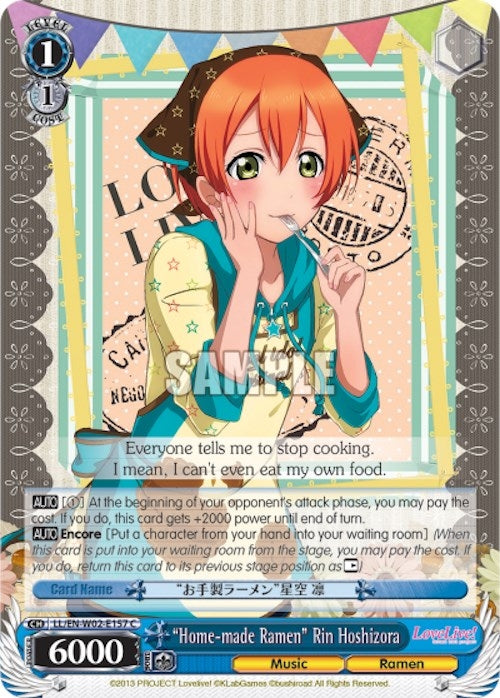 Image for "Home-made Ramen" Rin Hoshizora (Love Live! DX Vol.2) (LL/EN-W02-E157 C) - Weiss Schwarz