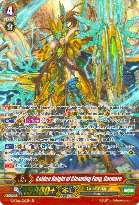 Image for Golden Knight of Gleaming Fang, Garmore (SP) (G-BT10: Raging Clash of the Blade Fangs) (G-BT10/S02EN) - Cardfight Vanguard