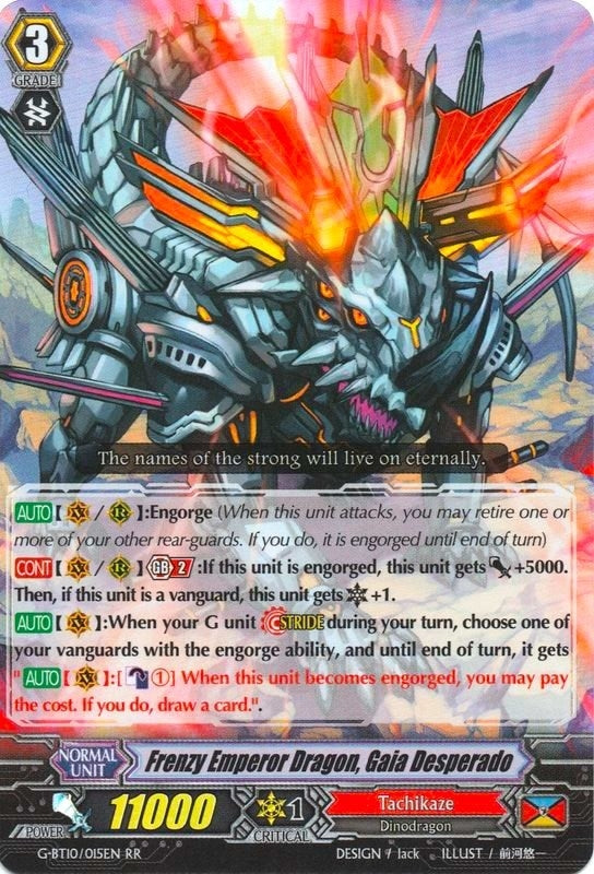 Image for Frenzy Emperor Dragon, Gaia Desperado (G-BT10: Raging Clash of the Blade Fangs) (G-BT10/015EN) - Cardfight Vanguard