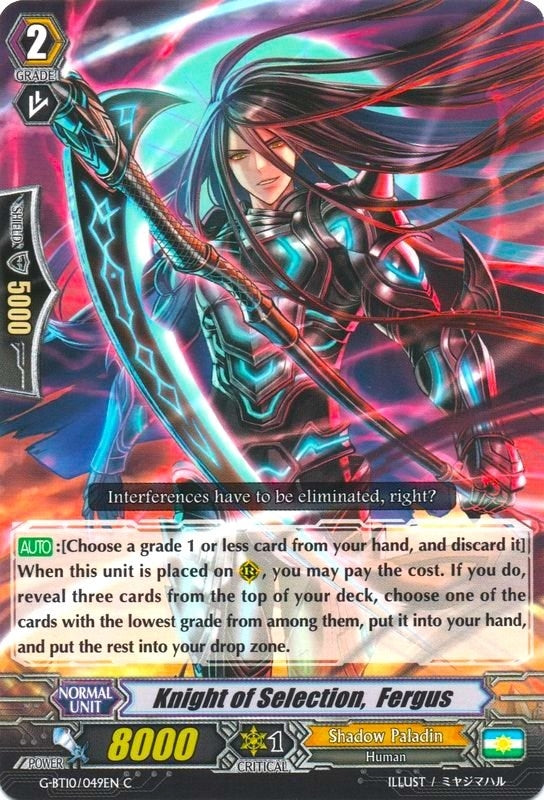 Image for Knight of Selection, Fergus (G-BT10: Raging Clash of the Blade Fangs) (G-BT10/049EN) - Cardfight Vanguard
