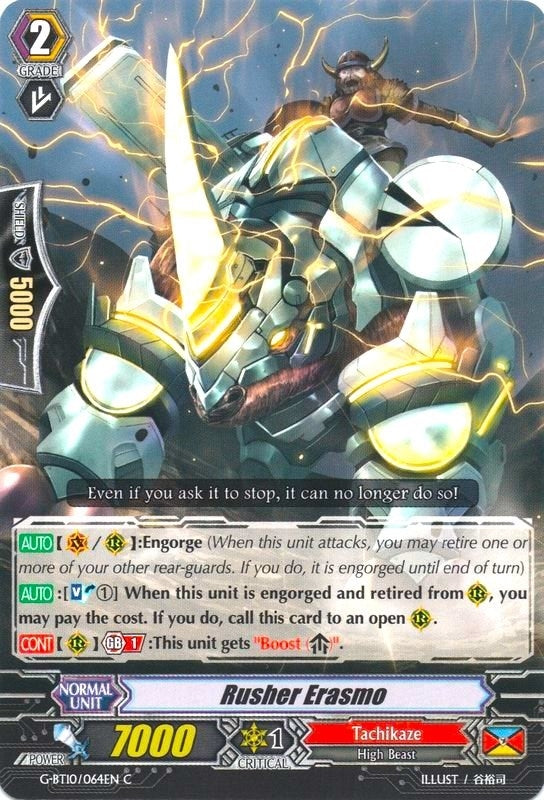Image for Rusher Erasmo (G-BT10: Raging Clash of the Blade Fangs) (G-BT10/064EN) - Cardfight Vanguard