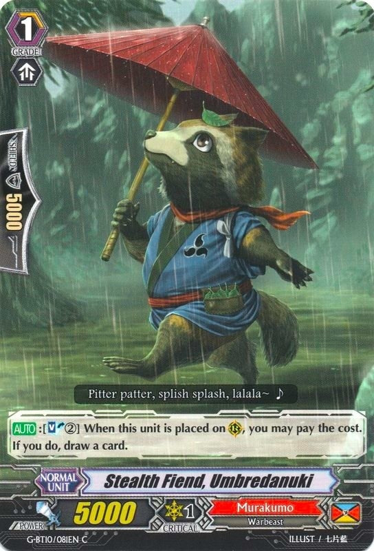 Image for Stealth Fiend, Umbredanuki (G-BT10: Raging Clash of the Blade Fangs) (G-BT10/081EN) - Cardfight Vanguard