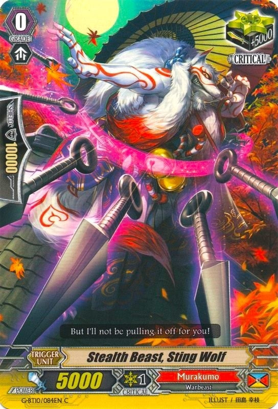 Image for Stealth Beast, Sting Wolf (G-BT10: Raging Clash of the Blade Fangs) (G-BT10/084EN) - Cardfight Vanguard