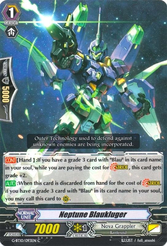 Image for Neptune Blaukluger (G-BT10: Raging Clash of the Blade Fangs) (G-BT10/093EN) - Cardfight Vanguard