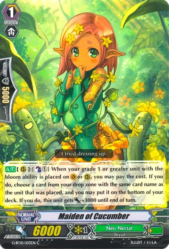 Image for Maiden of Cucumber (G-BT10: Raging Clash of the Blade Fangs) (G-BT10/103EN) - Cardfight Vanguard