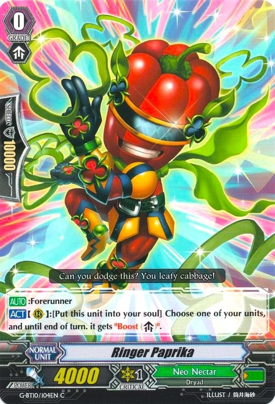Image for Ringer Paprika (G-BT10: Raging Clash of the Blade Fangs) (G-BT10/104EN) - Cardfight Vanguard