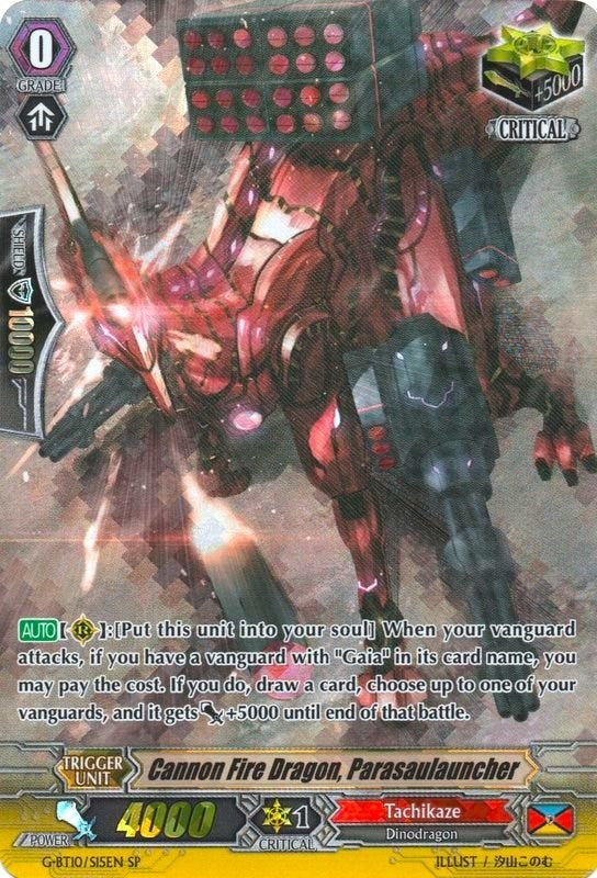 Image for Cannon Fire Dragon, Parasaulauncher (SP) (G-BT10: Raging Clash of the Blade Fangs) (G-BT10/S15EN) - Cardfight Vanguard