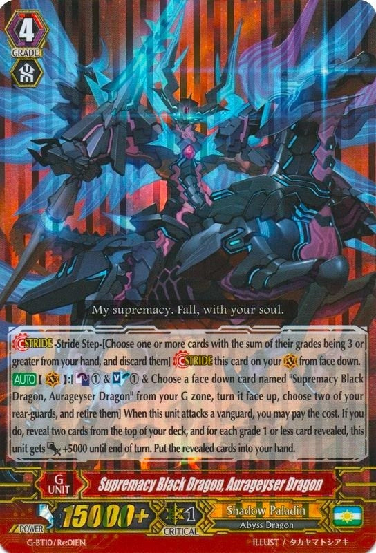 Image for Supremacy Black Dragon, Aurageyser Dragon (G-BT10: Raging Clash of the Blade Fangs) (G-BT10/Re:01EN) - Cardfight Vanguard