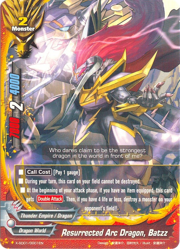 Image for Resurrected Arc Dragon, Batzz (X-SD01: Demon Lord Dragon of Tempest) (X-SD01/0001EN) - Future Card BuddyFight