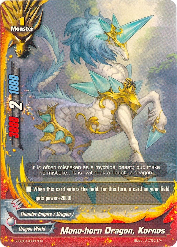 Image for Mono-horn Dragon, Kornos (X-SD01: Demon Lord Dragon of Tempest) (X-SD01/0007EN) - Future Card BuddyFight