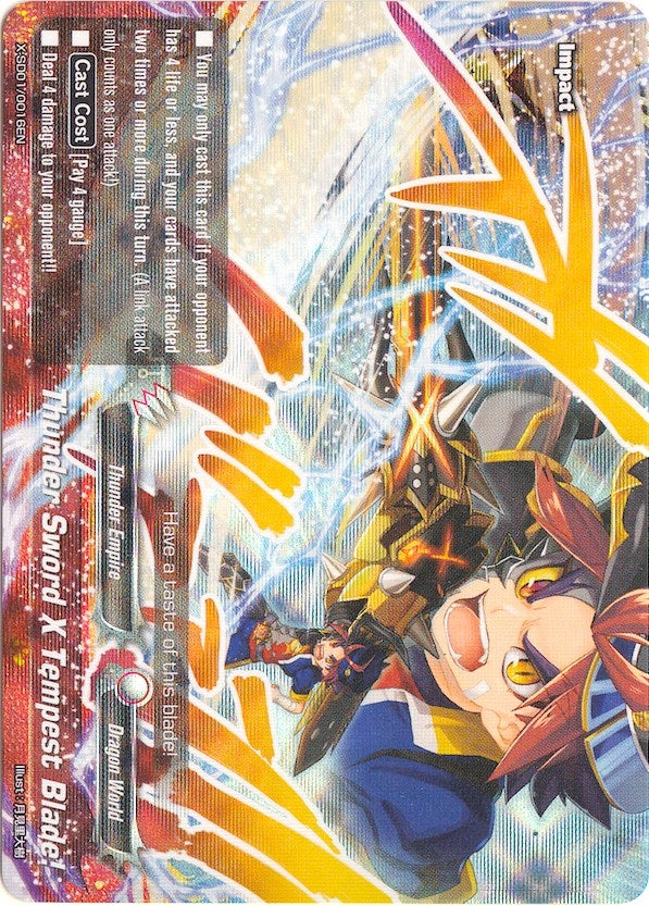 Image for Thunder Sword X Tempest Blade! (RRR) (X-SD01: Demon Lord Dragon of Tempest) (X-SD01/0016EN) - Future Card BuddyFight