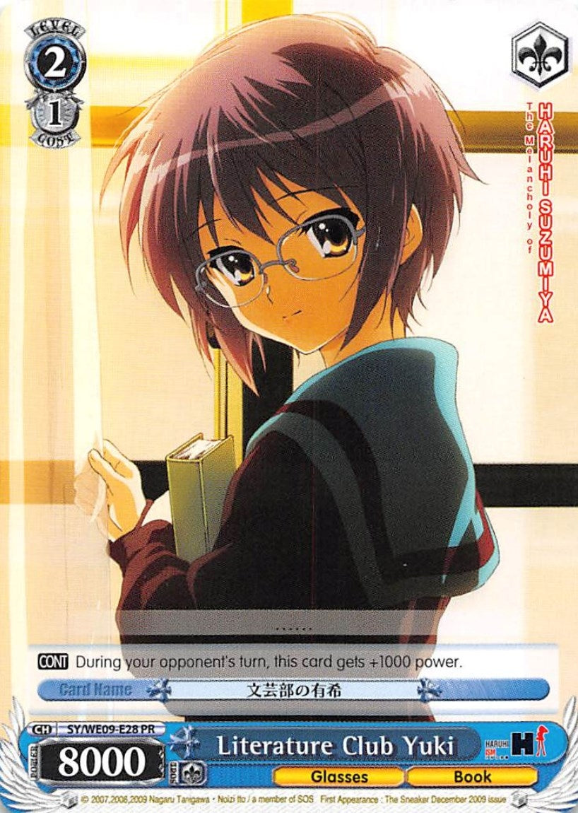 Image for Literature Club Yuki (The Melancholy of Haruhi Suzumiya Extra Booster) (SY/WE09-E28 PR) - Weiss Schwarz