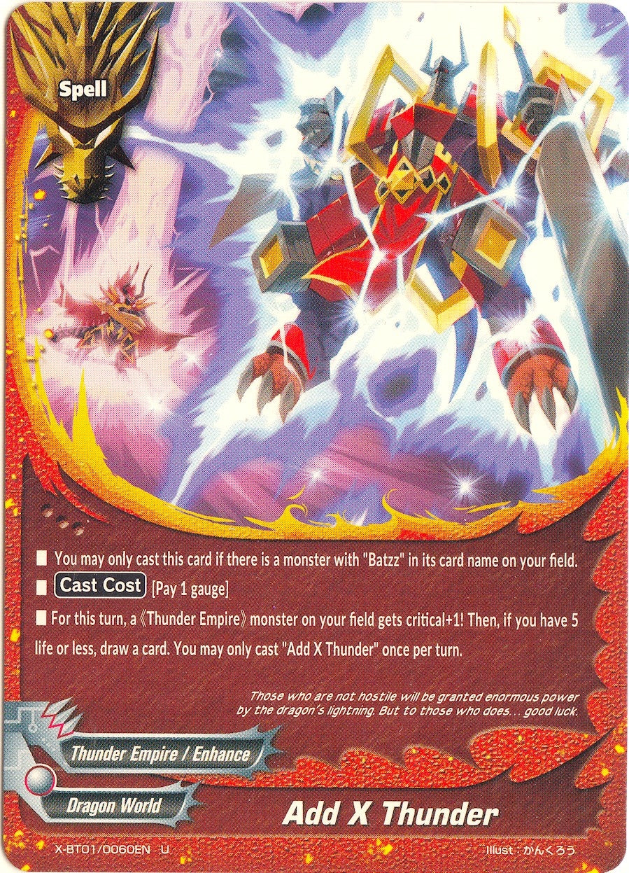 Image for Add X Thunder (The Dark Lord's Rebirth!) (X-BT01/0060EN) - Future Card BuddyFight