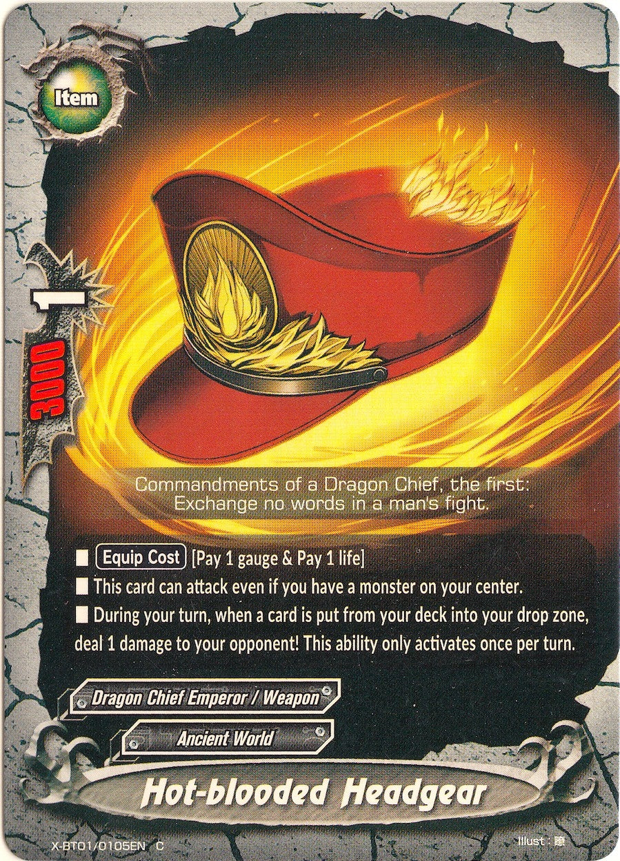 Image for Hot-blooded Headgear (The Dark Lord's Rebirth!) (X-BT01/0105EN) - Future Card BuddyFight