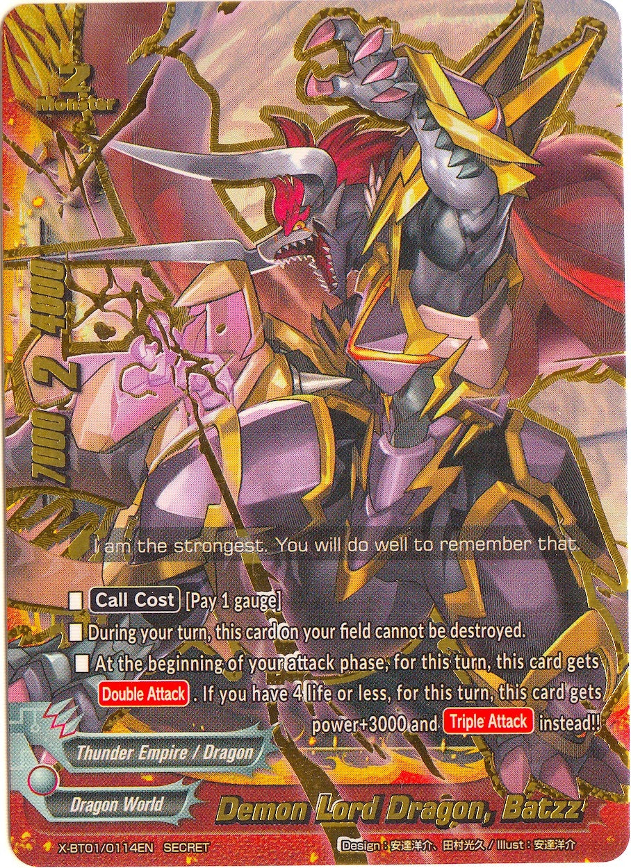 Image for Demon Lord Dragon, Batzz (Secret) (The Dark Lord's Rebirth!) (X-BT01/0114EN) - Future Card BuddyFight