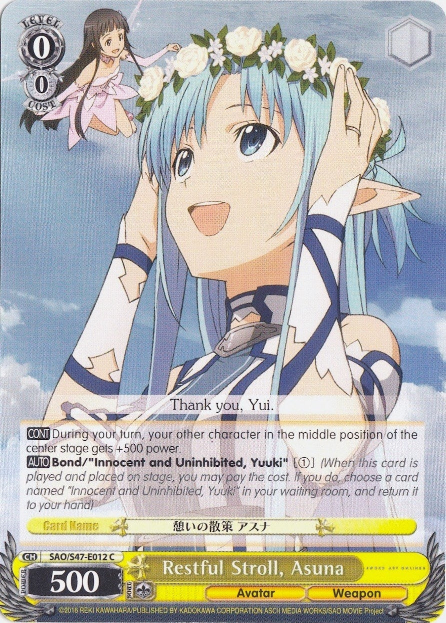 Image for Restful Stroll, Asuna (Sword Art Online Re: Edit) (SAO/S47-E012 C) - Weiss Schwarz