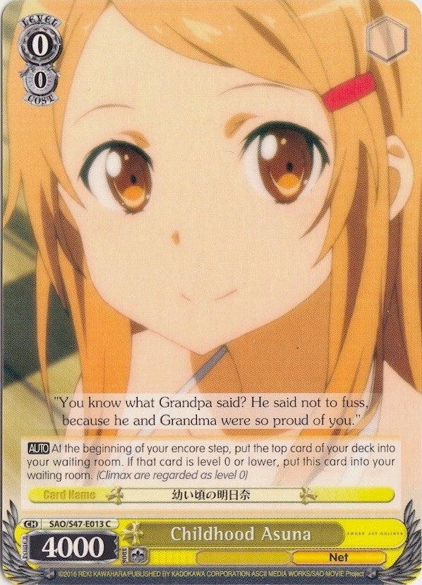 Image for Childhood Asuna (Sword Art Online Re: Edit) (SAO/S47-E013 C) - Weiss Schwarz