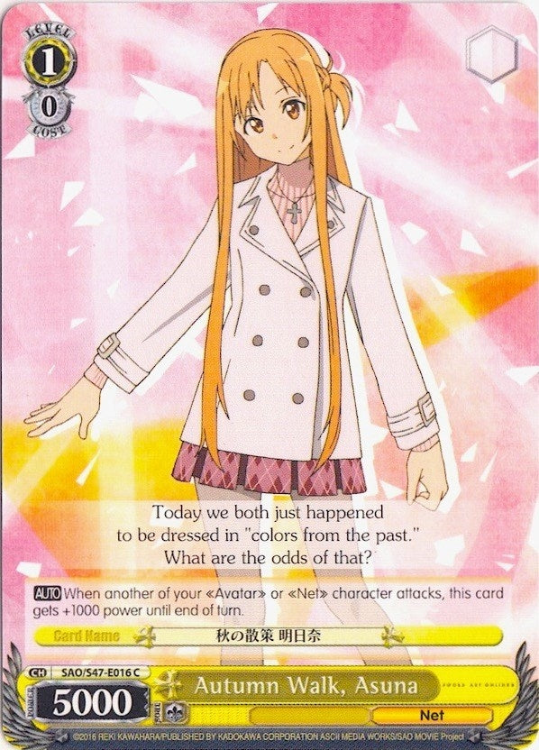 Image for Autumn Walk, Asuna (Sword Art Online Re: Edit) (SAO/S47-E016 C) - Weiss Schwarz