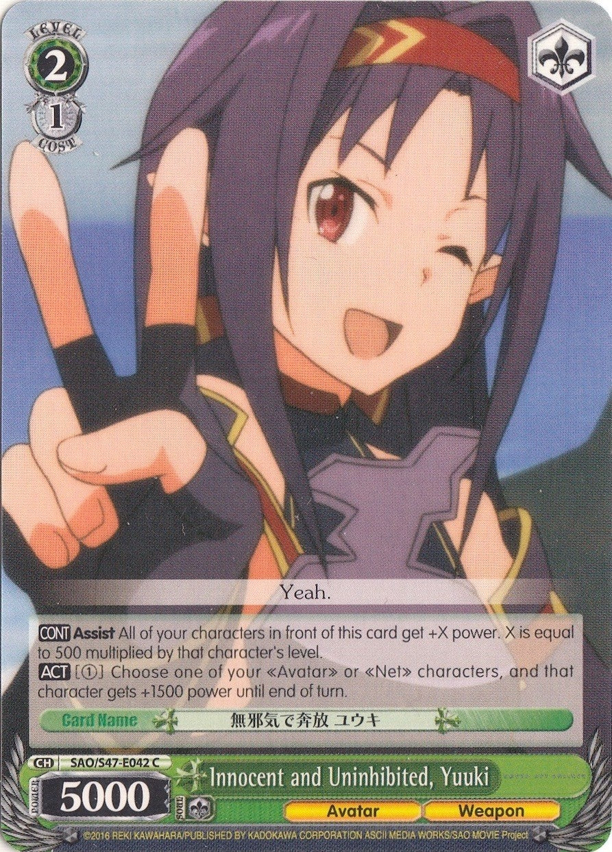 Image for Innocent and Uninhibited, Yuuki (Sword Art Online Re: Edit) (SAO/S47-E042 C) - Weiss Schwarz