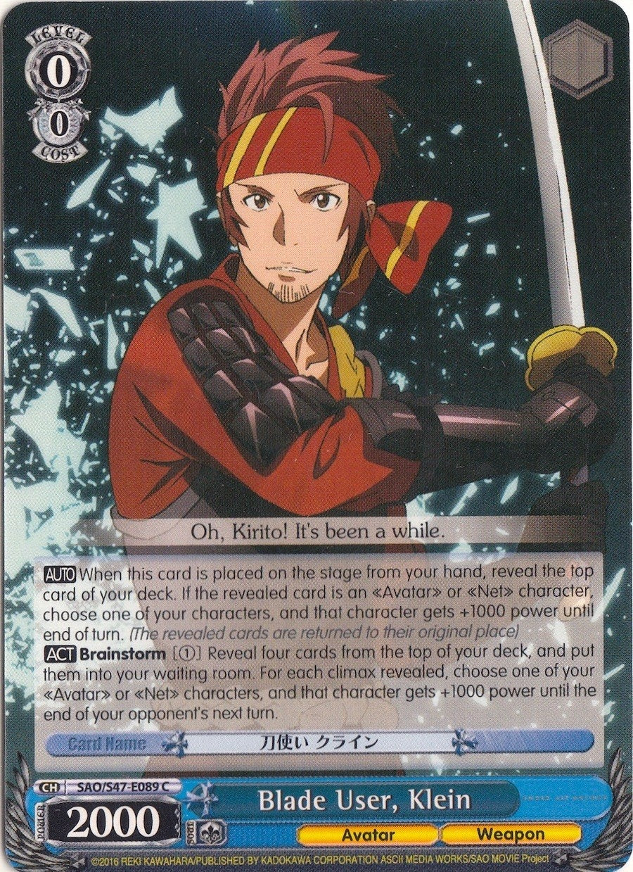 Image for Blade User, Klein (Sword Art Online Re: Edit) (SAO/S47-E089 C) - Weiss Schwarz